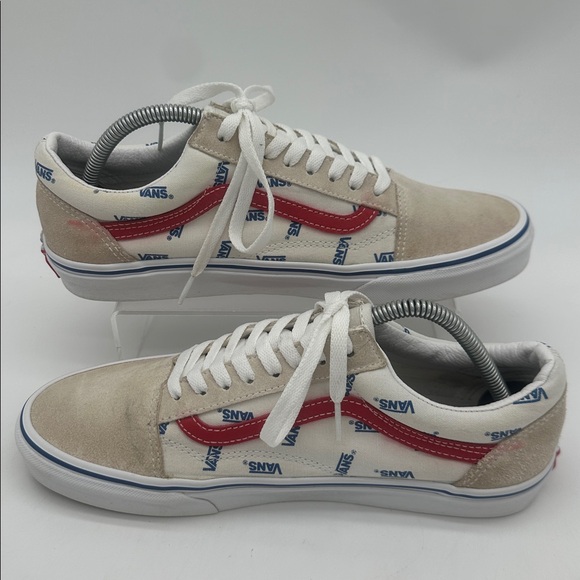 Vans Unisex Old Skool Cream White Low Top Sneakers Men Size 9.5 Womens Size 11.0 - Picture 2 of 14